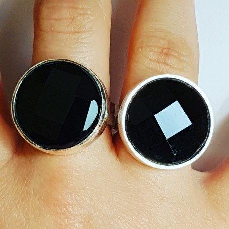 Sterling silver ring with natural onyx stone Excitability, Bijuterii de argint lucrate manual, handmade