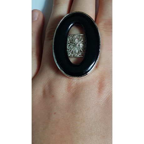 Sterling silver ring with natural agate stone Summer Cheekies, Bijuterii de argint lucrate manual, handmade
