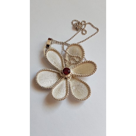 Sterling silver pendant,  necklace Flower Elixir, Bijuterii de argint lucrate manual, handmade