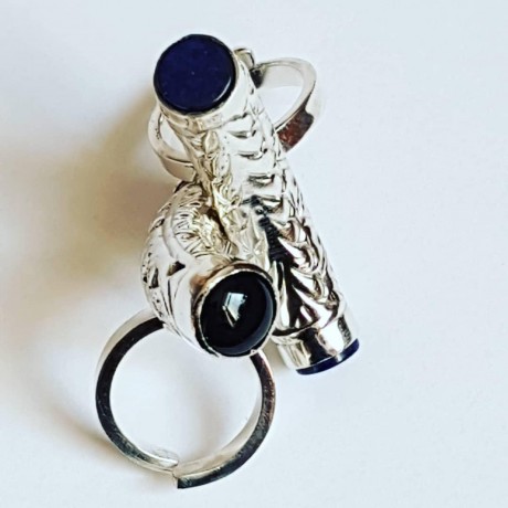 Sterling silver ring with natural onyx stone Summer claimin', Bijuterii de argint lucrate manual, handmade