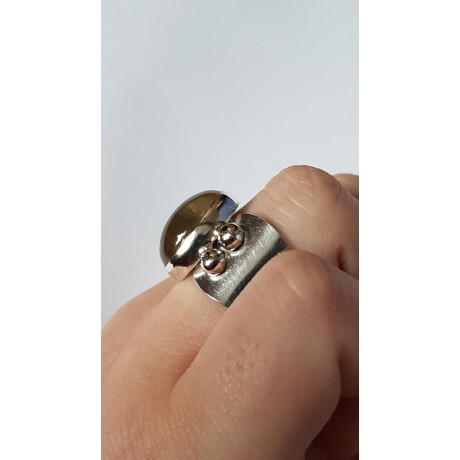 Sterling silver ring with natural citrine Vintage Honey, Bijuterii de argint lucrate manual, handmade