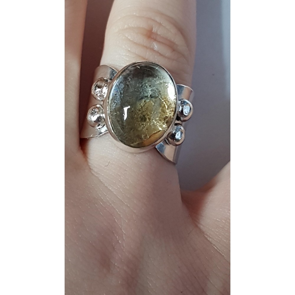 Sterling silver ring with natural citrine Vintage Honey