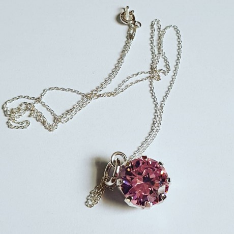 Sterling silver necklace Mad Pink, Bijuterii de argint lucrate manual, handmade