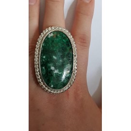 Sterling silver ring with natural chrisocola Green Therapy