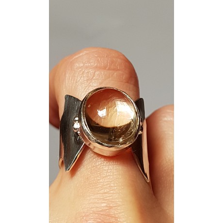 Sterling silver ring with natural citrine Lady Sparkle, Bijuterii de argint lucrate manual, handmade