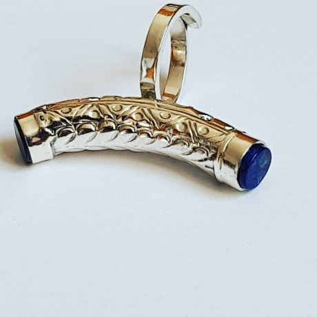 Sterling silver ring with natural lapislazuli Bluish Bloomin' Summer, Bijuterii de argint lucrate manual, handmade