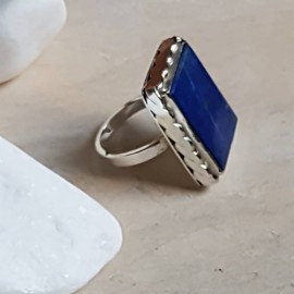 Sterling silver ring with natural lapislazuli Summer-Minded
