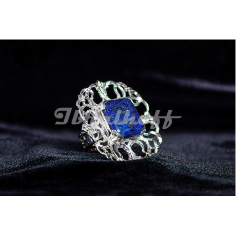 Silver ring with lapislazuli, Bijuterii de argint lucrate manual, handmade