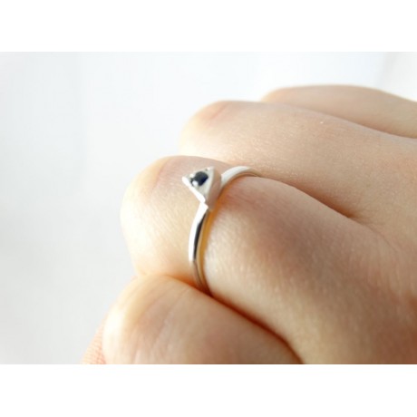 Sterling silver engagement ring Pinch of Glow, Bijuterii de argint lucrate manual, handmade