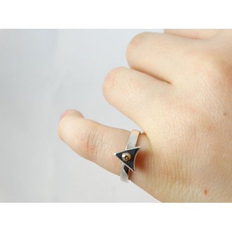 Sterling silver engagement ring LoveSip, GoldenArrow, Bijuterii de argint lucrate manual, handmade
