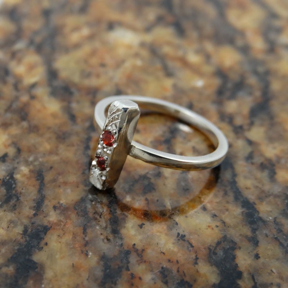 Sterling silver engagement ring Love Hook