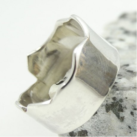Sterling silver ring Hooked, for men, Bijuterii de argint lucrate manual, handmade