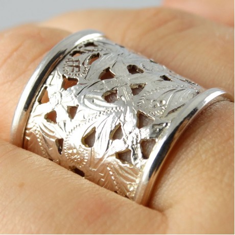 Sterling silver ring Summer Shape, Bijuterii de argint lucrate manual, handmade