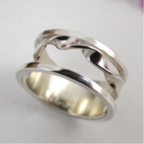 Sterling silver ring Spiral, Bijuterii de argint lucrate manual, handmade