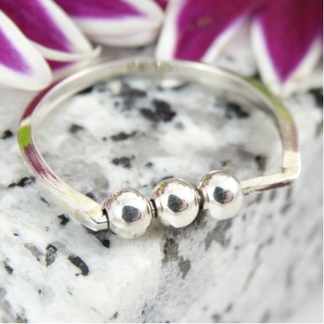 Sterling silver ring Beads of Light, Bijuterii de argint lucrate manual, handmade