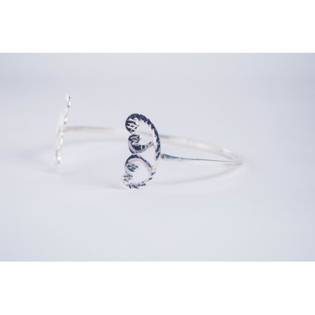 Sterling silver bracelet with butterfly - Shaped ends, Bijuterii de argint lucrate manual, handmade
