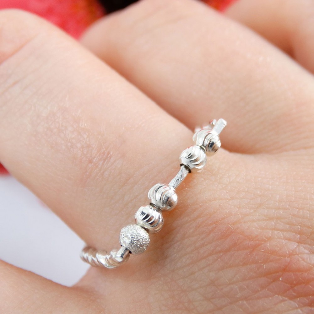 Sterling silver ring Knit