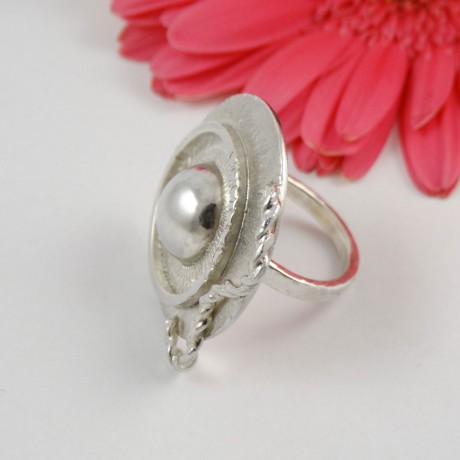 Large Sterling silver ring Sur le Flot, Bijuterii de argint lucrate manual, handmade
