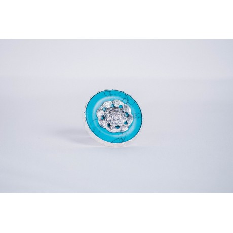 Sterling silver ring with turquoise, Bijuterii de argint lucrate manual, handmade