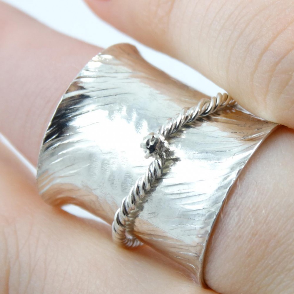 Sterling silver ring Embrace