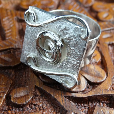 Sterling silver ring Square, Bijuterii de argint lucrate manual, handmade