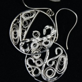 Unique sterling silver and filigree earrings Filigree Story, Bijuterii de argint lucrate manual, handmade