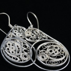 Earrings Filigree Piece Maitresse, Bijuterii de argint lucrate manual, handmade