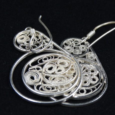 Earrings Filigree Piece Maitresse, Bijuterii de argint lucrate manual, handmade