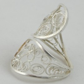 Unique sterling silver ring and filigreework Love Distortion