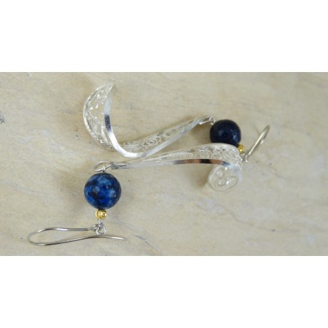 Sterling silver earrings with filigree SILVA REEA, Bijuterii de argint lucrate manual, handmade