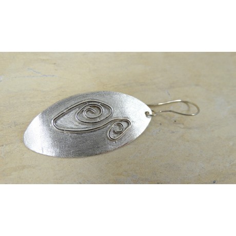 Sterling silver earrings Feathers Lara, Bijuterii de argint lucrate manual, handmade