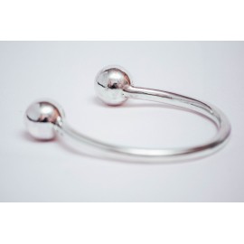 Sterling silver bracelet with two silver balls on end, handmade& handcrafted