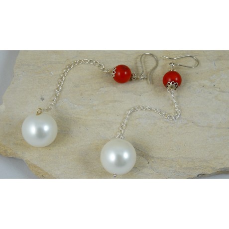 Sterling silver earrings Love Duet, Bijuterii de argint lucrate manual, handmade