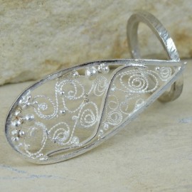 Sterling silver ring with filigree SORCERESS, Bijuterii de argint lucrate manual, handmade
