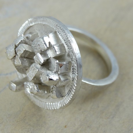 Sterling silver ring Urban Jungle, Bijuterii de argint lucrate manual, handmade
