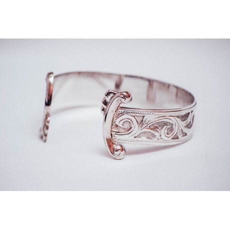 Sterling silver bracelet, engraved, handmade & handcrafted, Bijuterii de argint lucrate manual, handmade