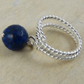 Sterling silver ring Blue Bias