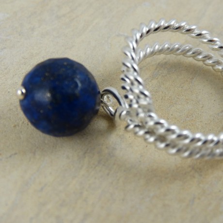 Sterling silver ring Blue Bias, Bijuterii de argint lucrate manual, handmade
