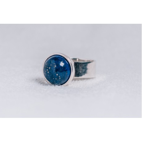 Large sterling silver ring, with lapislazuli, Bijuterii de argint lucrate manual, handmade