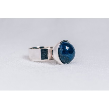 Large sterling silver ring with lapis lazuli, Bijuterii de argint lucrate manual, handmade