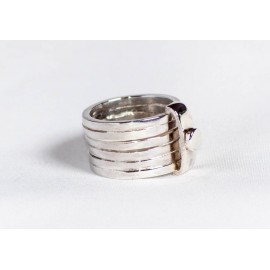 Large sterling ring with six rowing overlapping rings, handmade & handcrafted, design by Ibralhoff