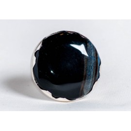 Large sterling silver ring  with crystal agate, handmade & handcrafted, design by Ibralhoff
