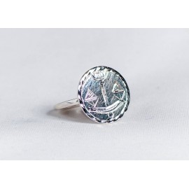 Sterling silver ring with scales, engraved, circular, handmade & handcrafted, design by Ibralhoff