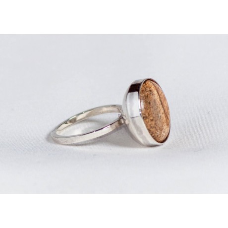 Sterling silver ring with picture jasper, handmade & handcrafted, design by Ibralhoff, Bijuterii de argint lucrate manual, handmade