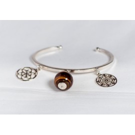Sterling silver bracelet with bangles and sun’s stone, handmade & handcrafted, design by Ibralhoff