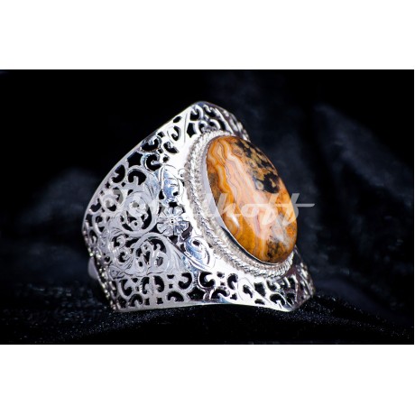 Silver bracelet with natural agath stone, Bijuterii de argint lucrate manual, handmade